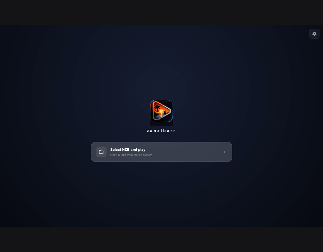 zanzibarr in action — pick an NZB, press play, seek anywhere